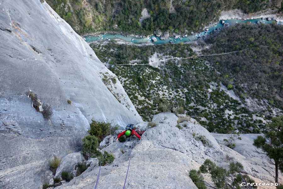 escalade, grandes voie, Verdon, la Ula