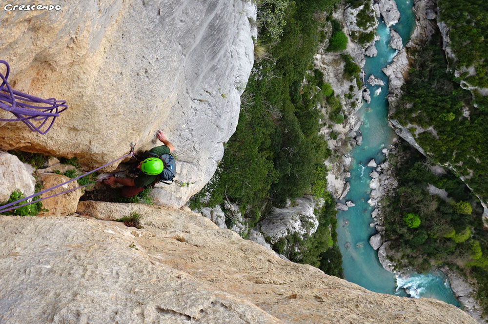 Verdon - Fissures et voies anciennes dans le Verdon