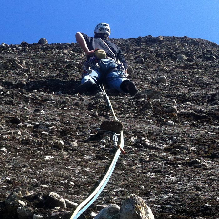 escalade en pouding, protection en escalade, escalade aux Météores