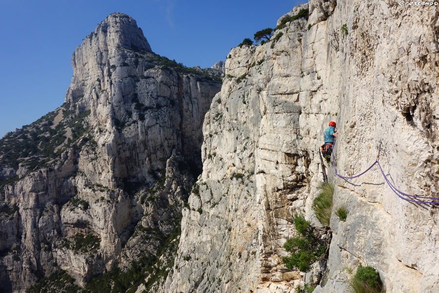 voie Livanos, Candelle, stage escalade