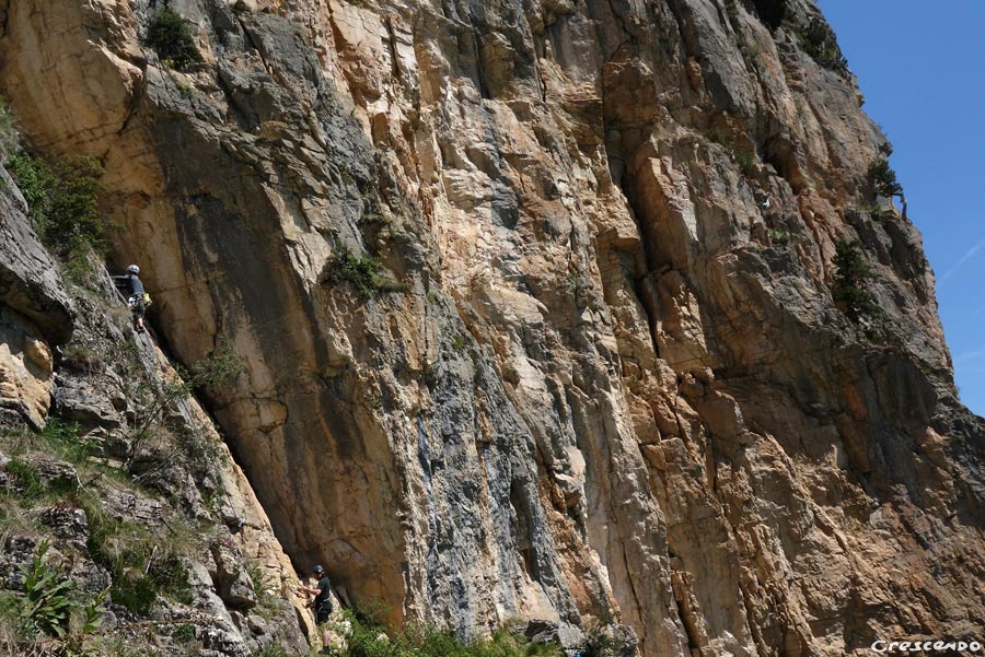 stage esalade, découverte grande voie, perfectionnement grande voie