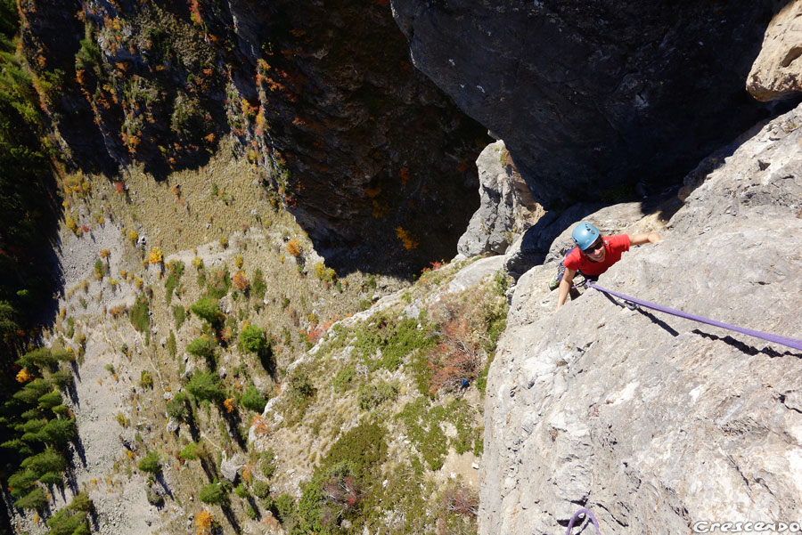 Paroi des Lys, grande voie Tramouillon