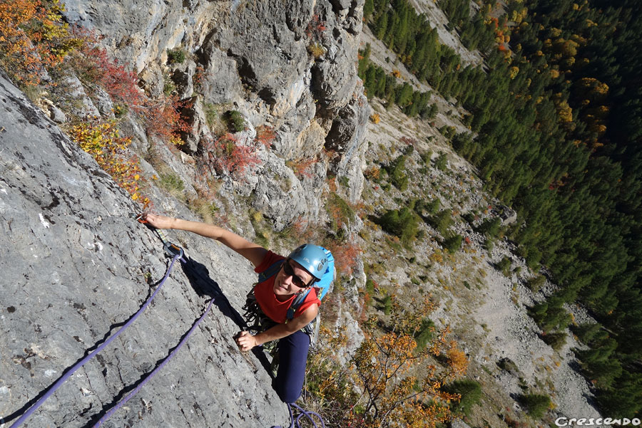 escalade en grande voie, partir en grande voie