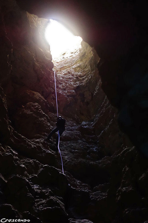 aven du Cancéou, escalade en aven