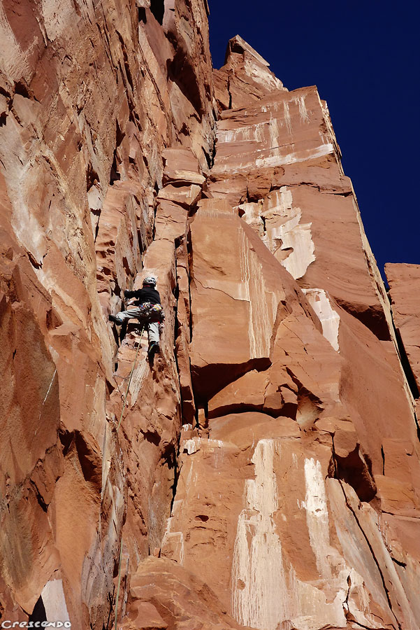 Kor-Ingalls route, escalade au Castleton towers