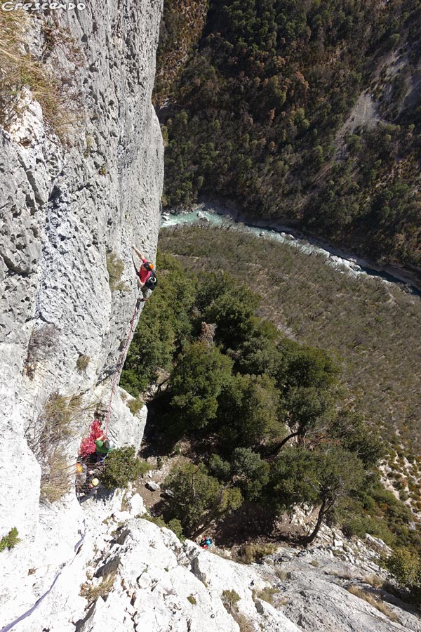 Verdon grande voie, stage perfectionnement escalade, guide escalade Verdon