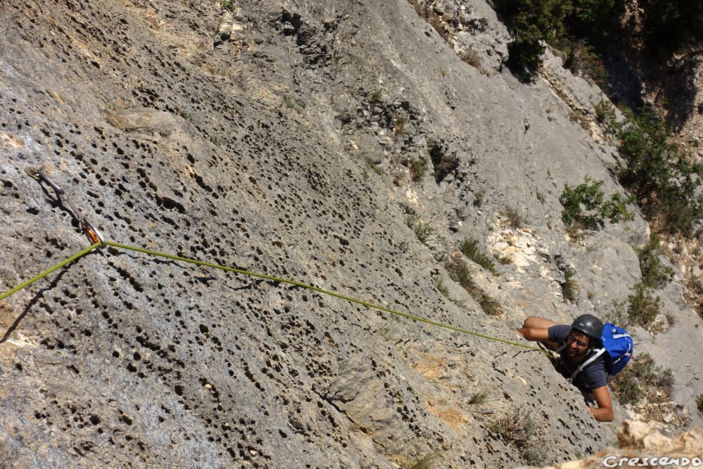 Hissage nocturne, Verdon escalade