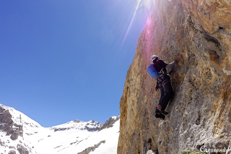 escalade en grande voie, multipitch climbing course