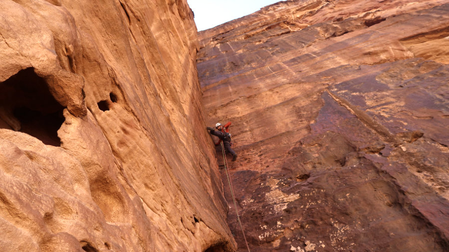 séjour escalade Jordanie, wadi rum escalade