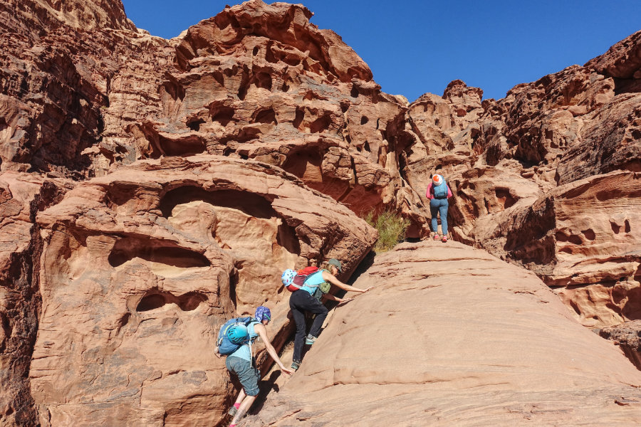 voie bédouine, escalade Jordanie facile
