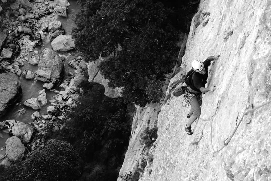 escalade dans le Verdon, tandem Evidencee